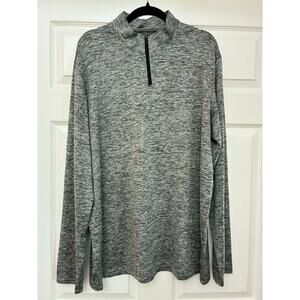 Real Essentials 1/4 Zip Pullover XL Gray Athletic Performance Shirt Mens